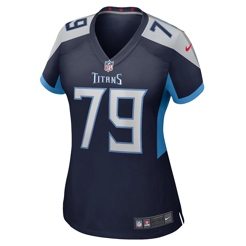 Maillot Nike Isaiah Wilson bleu marine pour femme des Titans du Tennessee