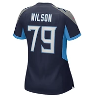 Maillot Nike Isaiah Wilson bleu marine pour femme des Titans du Tennessee