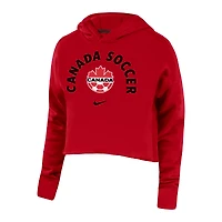 Chandail court Nike Canada Soccer Campus pour femme - Rouge à capuchon