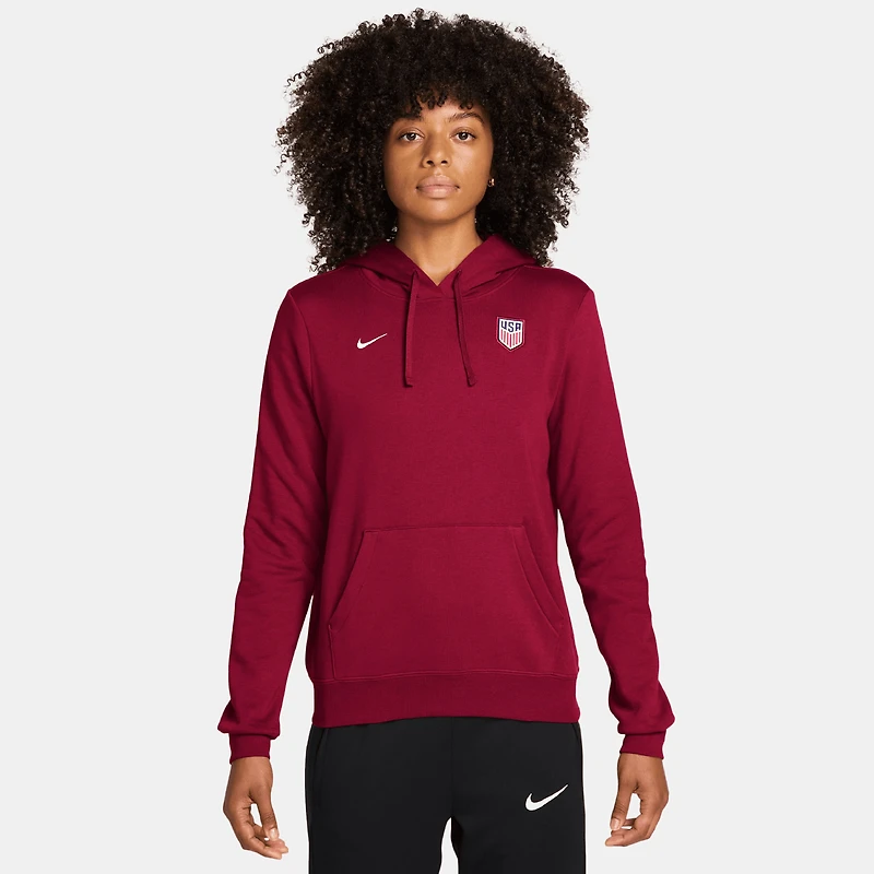 Sweat à capuche polaire Nike rouge USMNT Club pour femme