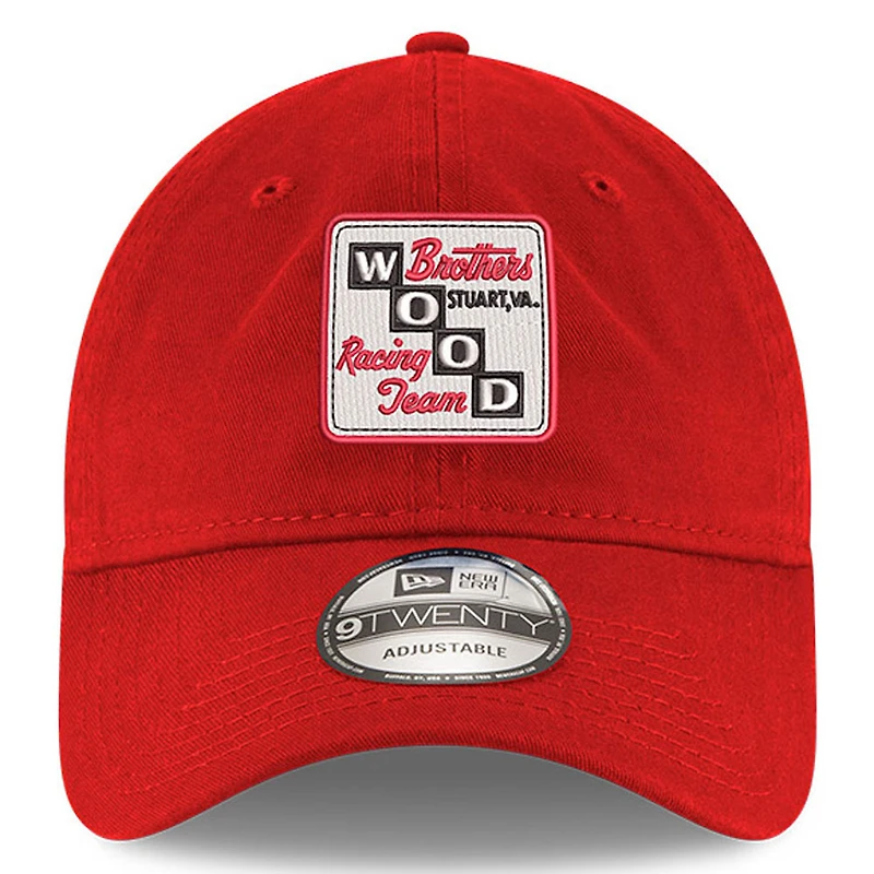 Men's New Era Scarlet Wood Brothers Racing Enzyme Washed 9TWENTY Adjustable Hat