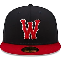 Casquette ajustée 59FIFTY pour homme de la collection authentique Worcester Red Sox New Era bleu marine/rouge