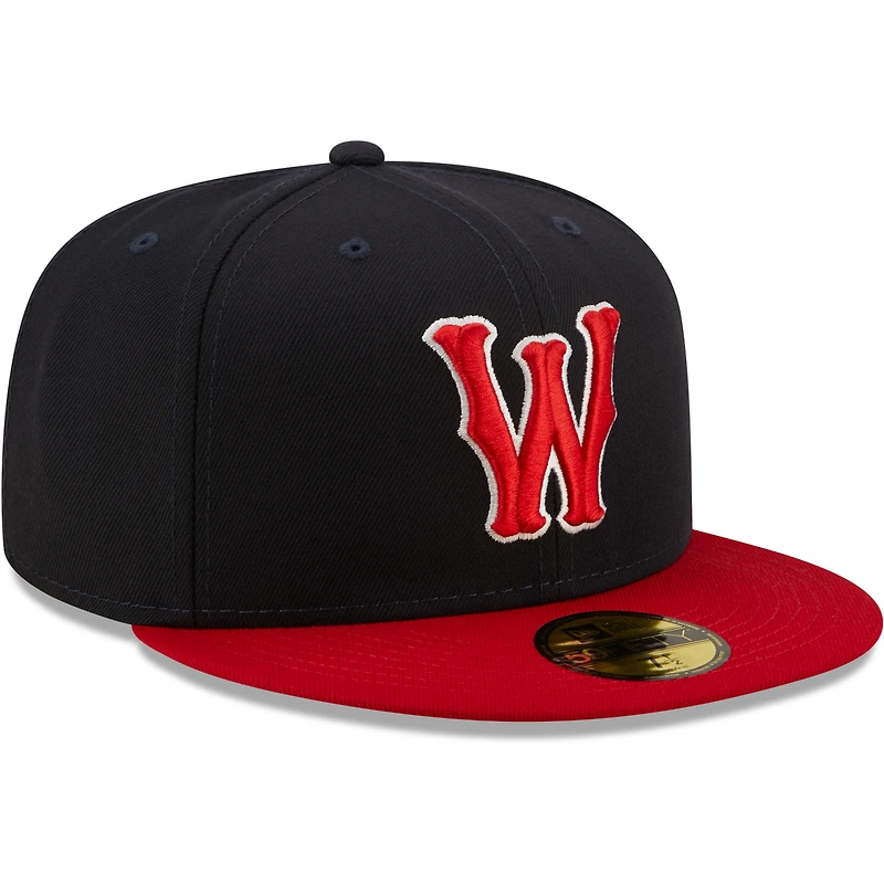 Casquette ajustée 59FIFTY pour homme de la collection authentique Worcester Red Sox New Era bleu marine/rouge