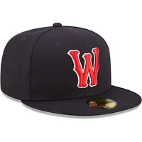 Casquette ajustée New Era Worcester Red Sox Authentic Collection 59FIFTY pour homme, bleu marine