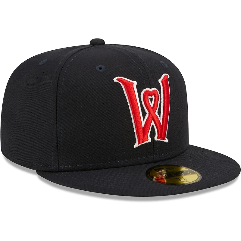 Casquette ajustée New Era Worcester Red Sox Authentic Collection 59FIFTY pour homme, bleu marine