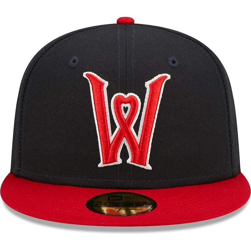 Men's New Era Navy Worcester Red Sox Authentic Collection Team Alternate 59FIFTY Fitted Hat