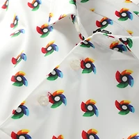 Men's Full Turn White World Baseball Classic Gear Icon Repeat Print FreshTek Polo