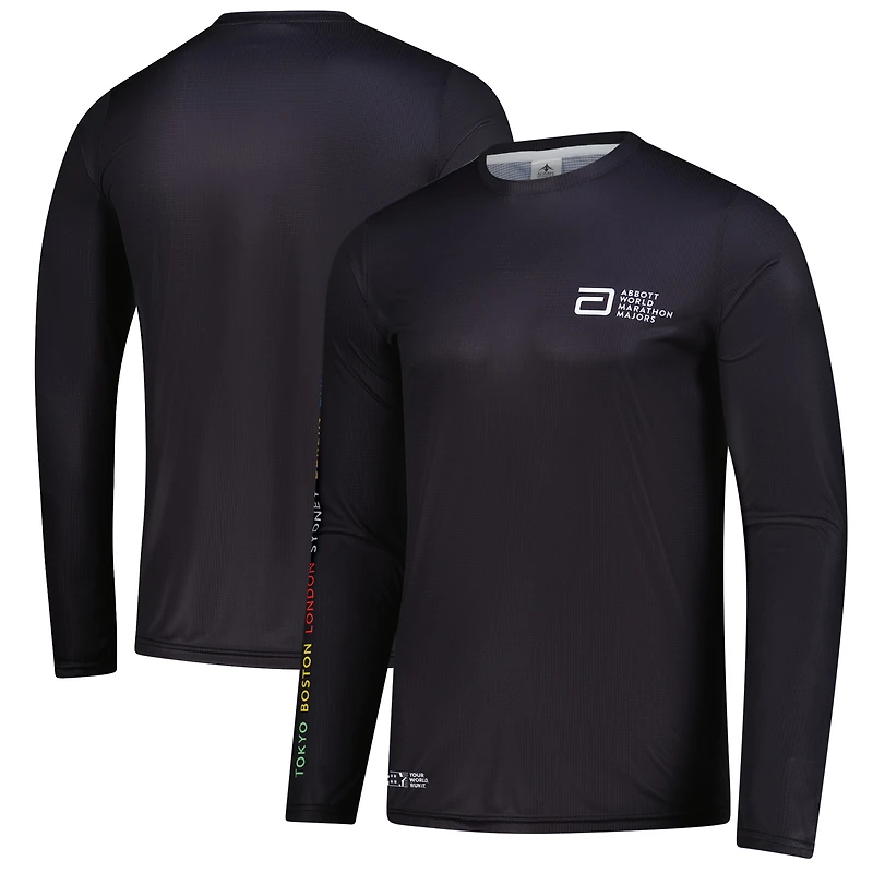 Men's Always Advancing Black Abbott World Marathon Majors 7 City Long Sleeve T-Shirt