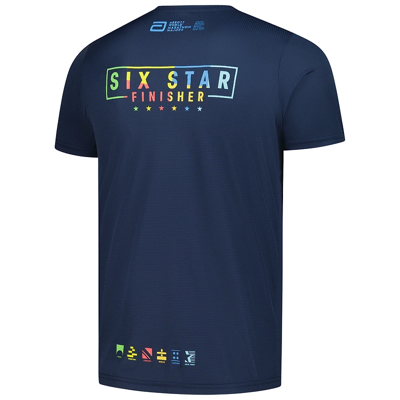 T-shirt bleu marine pour homme Abbott World Marathon Majors Six Star
