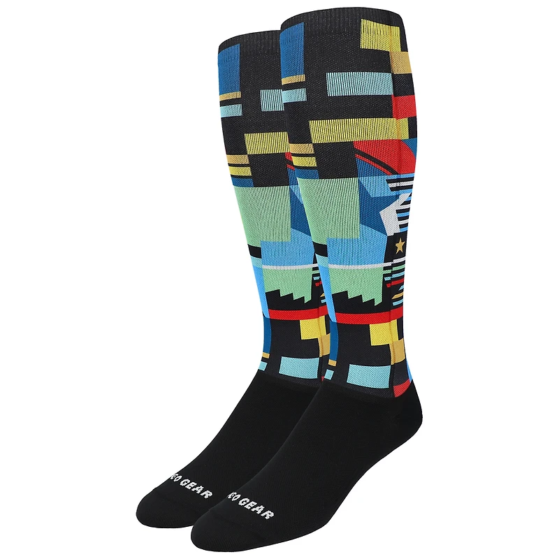 Chaussettes de compression unisexes noires BOCO Gear World Marathon Majors Star Chaser