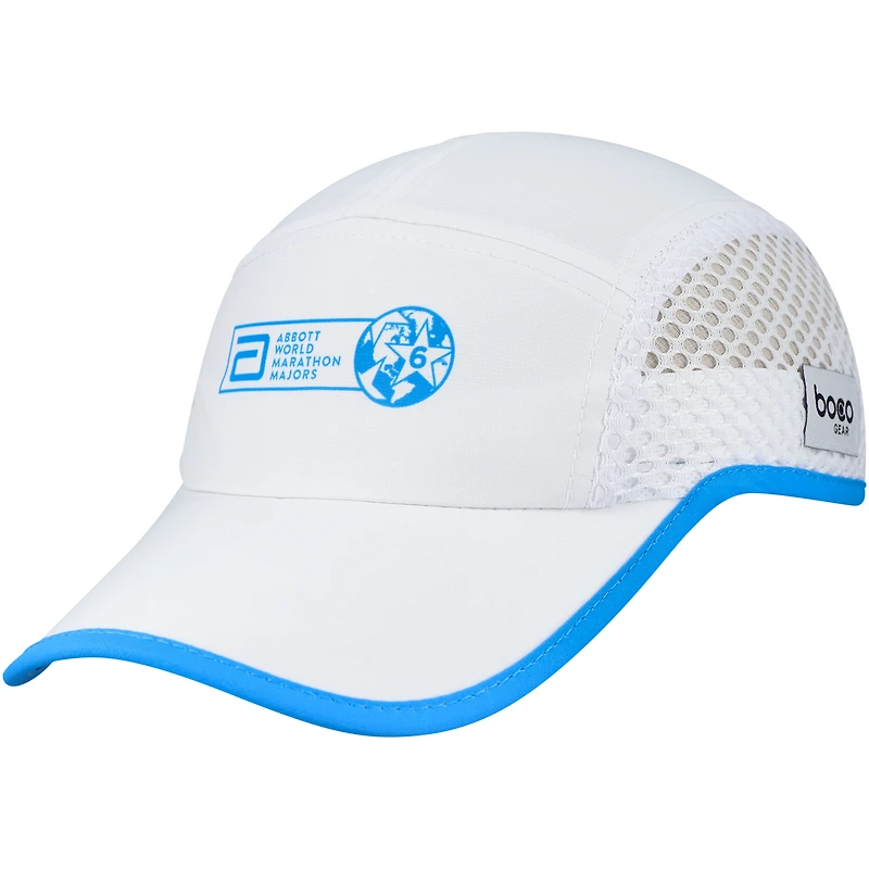 Casquette de course unisexe en maille ajustable blanche BOCO Gear World Marathon Majors