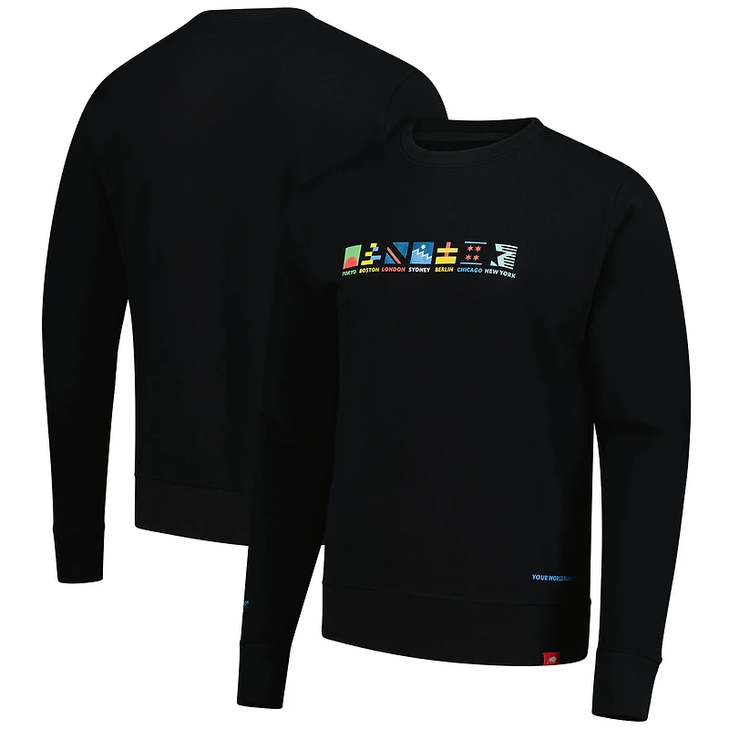Sweat-shirt ras du cou unisexe Sportiqe noir Abbott World Marathon Majors Biltmore French Terry
