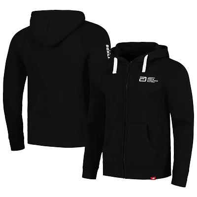 Sweat à capuche unisexe Sportiqe noir Abbott World Marathon Majors Heywood Raglan entièrement zippé