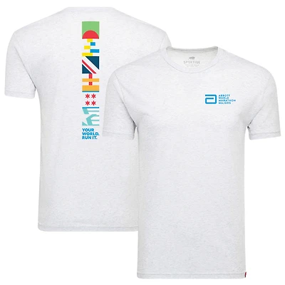 Unisex Sportiqe White Abbott World Marathon Majors Comfy Tri-Blend T-Shirt