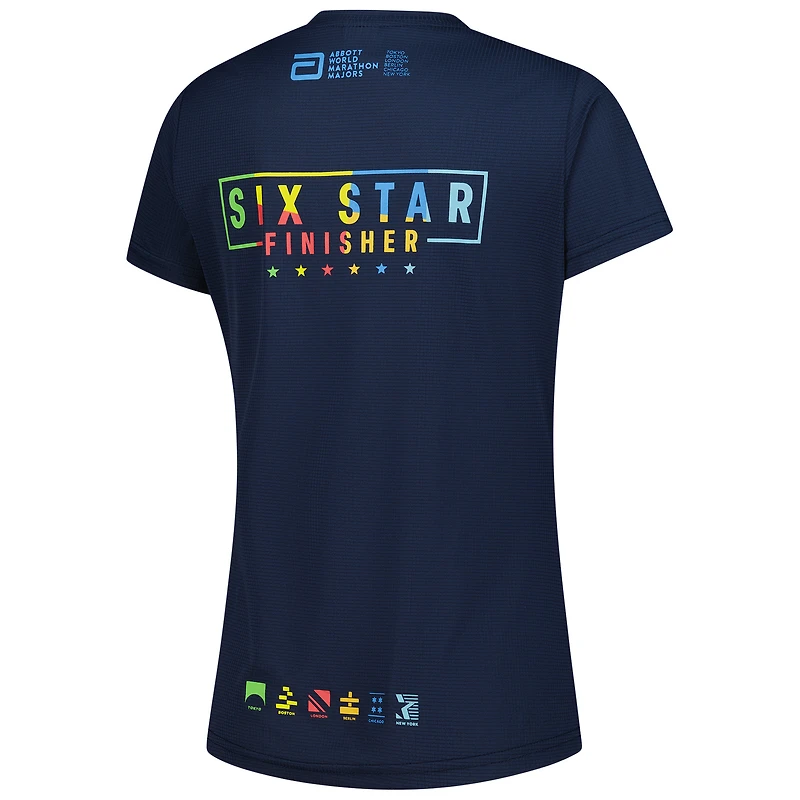 Women's Navy Abbott World Marathon Majors Six Star T-Shirt