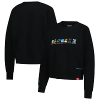 Women's Sportiqe Black Abbott World Marathon Majors Ashlyn French Terry Raglan Crewneck Sweatshirt
