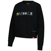 Women's Sportiqe Black Abbott World Marathon Majors Ashlyn French Terry Raglan Crewneck Sweatshirt