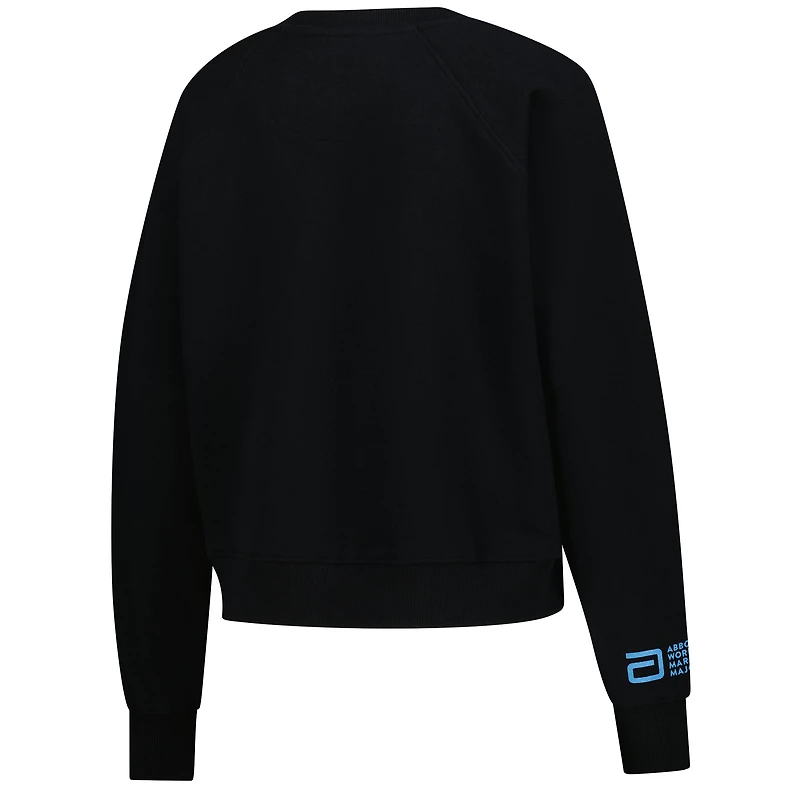 Women's Sportiqe Black Abbott World Marathon Majors Ashlyn French Terry Raglan Crewneck Sweatshirt