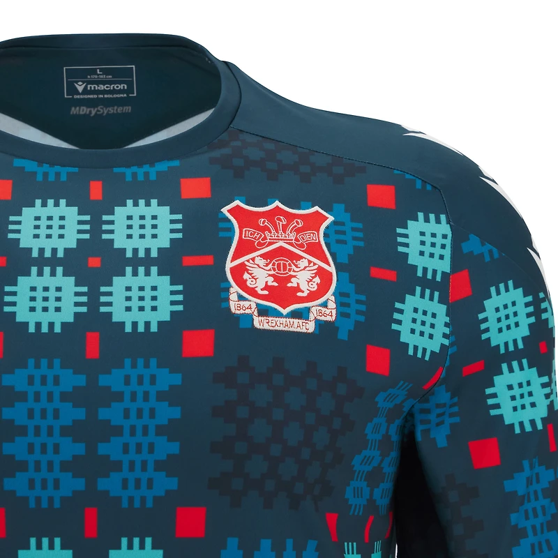 Men's Macron Blue Wrexham Warm-Up Top
