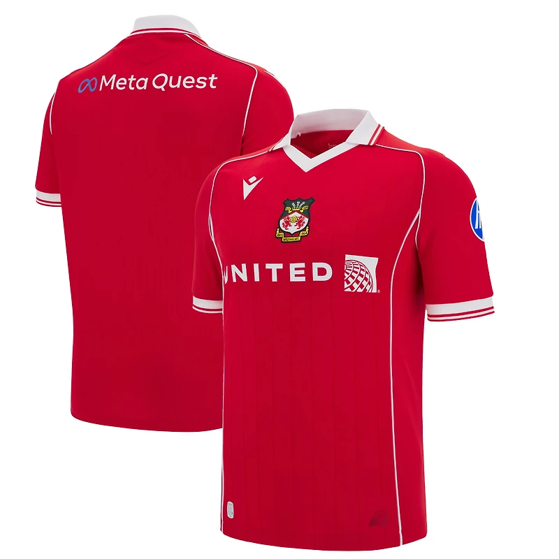 Maillot Macron rouge Wrexham 2025/26 Domicile Réplique Homme