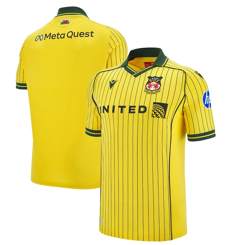Maillot extérieur Macron jaune Wrexham 2025/26 pour homme