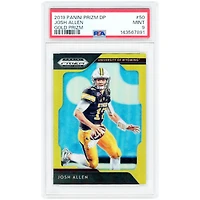 Carte Josh Allen Wyoming Cowboys 2019 Panini Prizm DP Gold Prizm n° 50, n° 7/10, authentifiée PSA 9