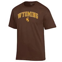 Men's Champion  Brown Wyoming Cowboys Arch Over Logo T-Shirt