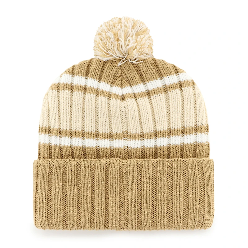 Men's '47 Khaki Wyoming Cowboys Plateau Cuffed Knit Hat with Pom