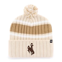 Bonnet en tricot à revers et pompon pour homme, couleur tan, style Wyoming Cowboys, modèle 47