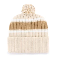 Bonnet en tricot à revers et pompon pour homme, couleur tan, style Wyoming Cowboys, modèle 47