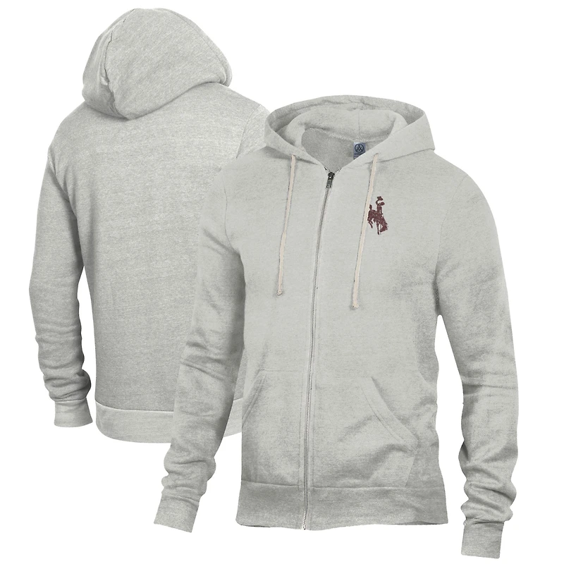 Sweat à capuche zippé Rocky gris chiné pour homme, style Alternative Apparel, des Cowboys du Wyoming