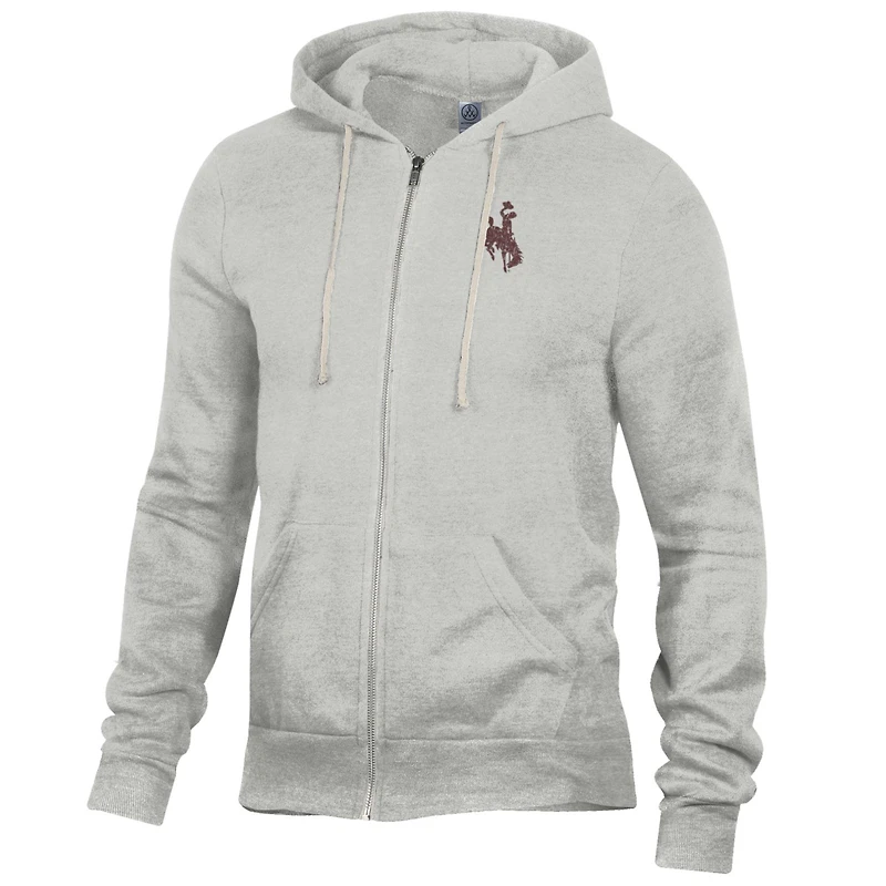 Sweat à capuche zippé Rocky gris chiné pour homme, style Alternative Apparel, des Cowboys du Wyoming