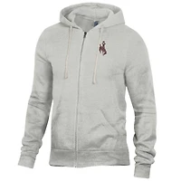 Sweat à capuche zippé Rocky gris chiné pour homme, style Alternative Apparel, des Cowboys du Wyoming