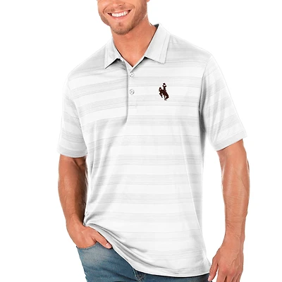Men's Antigua White Wyoming Cowboys Compass Polo