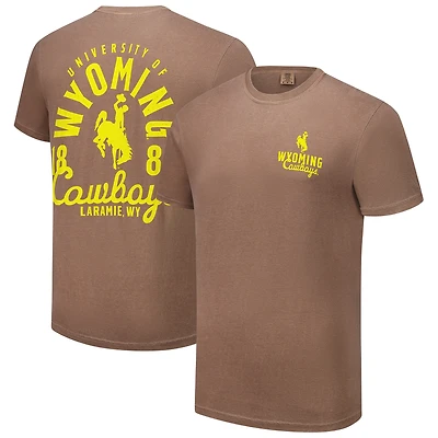 T-shirt marron à superposition de mascotte Comfort Colors pour homme des Wyoming Cowboys