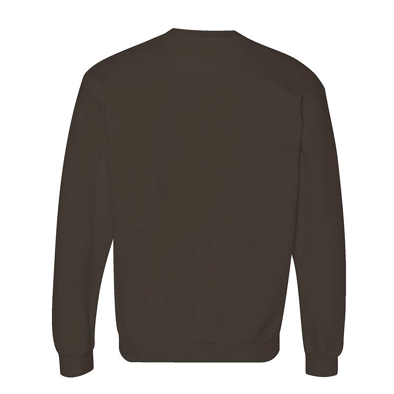 Sweat-shirt polaire marron Wyoming Cowboys pour homme, col rond, motif vacances
