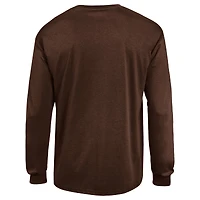 T-shirt à manches longues Champion Brown pour homme, logo Arch Over, 2 coups, des Cowboys du Wyoming