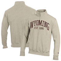 Men's Champion  Cream Wyoming Cowboys Established Date Quarter-Zip Pullover