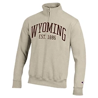 Men's Champion  Cream Wyoming Cowboys Established Date Quarter-Zip Pullover