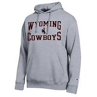 Men's Champion  Heather Gray Wyoming Cowboys Team Hoodie