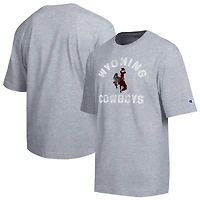Men's Champion  Heather Gray Wyoming Cowboys Weathered Team T-Shirt