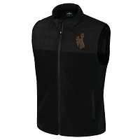 Men's Colosseum  Black Wyoming Cowboys Block The Sun Full-Zip Vest