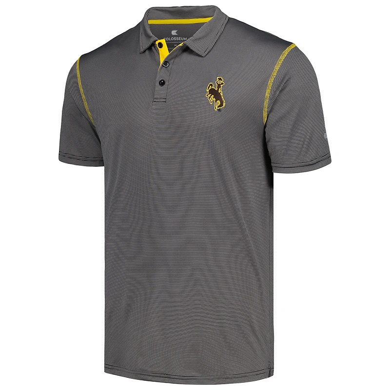 Men's Colosseum  Black Wyoming Cowboys Cameron Polo