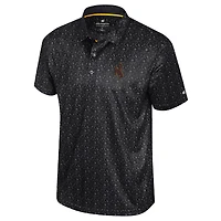 Polo imprimé football américain Colosseum noir pour homme, Wyoming Cowboys