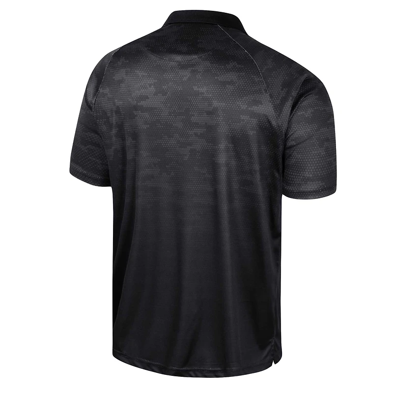 Polo à manches raglan en nid d'abeille Colosseum Cowboys du Wyoming noir pour homme