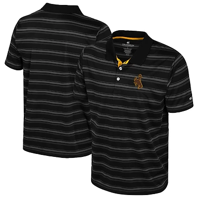 Men's Colosseum Black Wyoming Cowboys Milk Steak Polo
