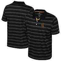 Men's Colosseum  Black Wyoming Cowboys Milk Steak Polo