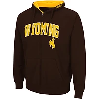 Sweat à capuche zippé Colosseum marron Wyoming Cowboys Arch & Logo 3.0 pour homme
