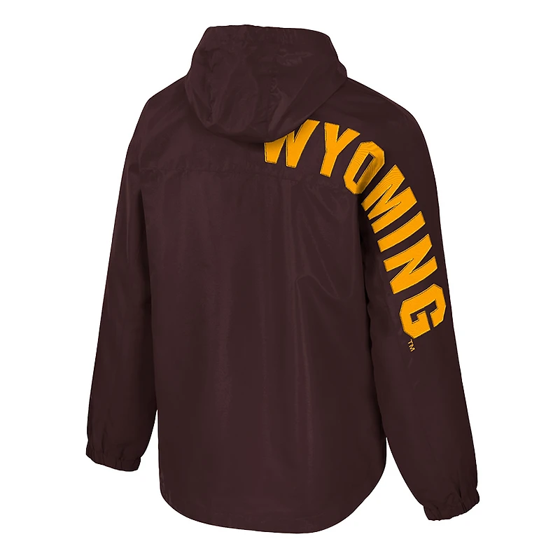 Veste anorak à demi-zip Colosseum Brown pour homme des Wyoming Cowboys