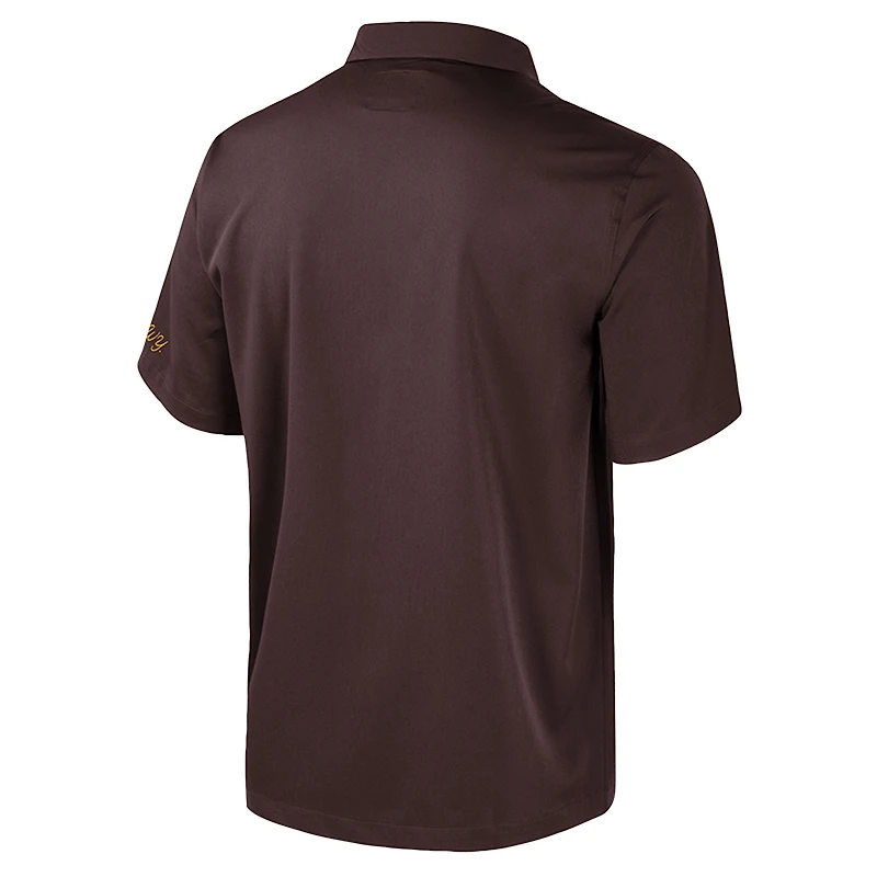 Chemise boutonnée de bowling pour homme, marron Colosseum, Wyoming Cowboys Strike